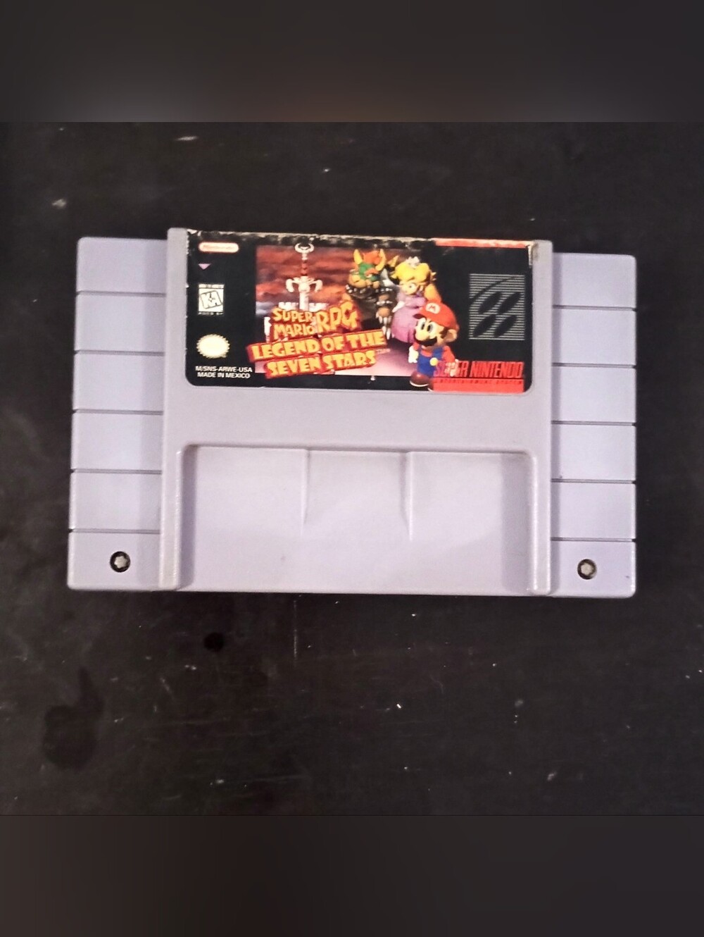Nintendo Super Mario RPG Cartridge - Light Gray with Color Label